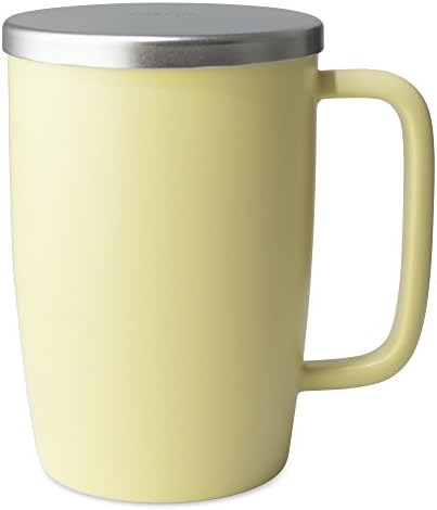 Forlife Dew Satin Finish Brew-in-Mug со инфузер за корпи и не'рѓосувачки капак 18 мл., Лемон трева
