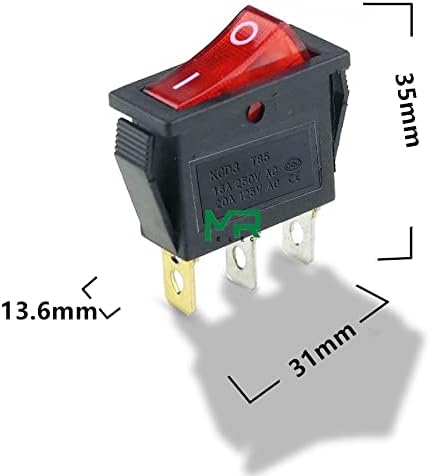 Вклучен прекинувач за прекинувачи на Bkuane KCD3 2 позиција 3 пински електрична опрема со прекинувач за светло напојување 16A 250VAC/20A