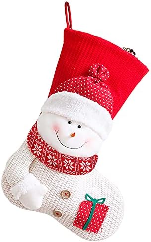 Фантестикријан 18 Божиќни Чорапи Големи 3Д Чорапи За Снешко За Божиќна Забава Персонализирана Декорација Чорапи Топол Плетен