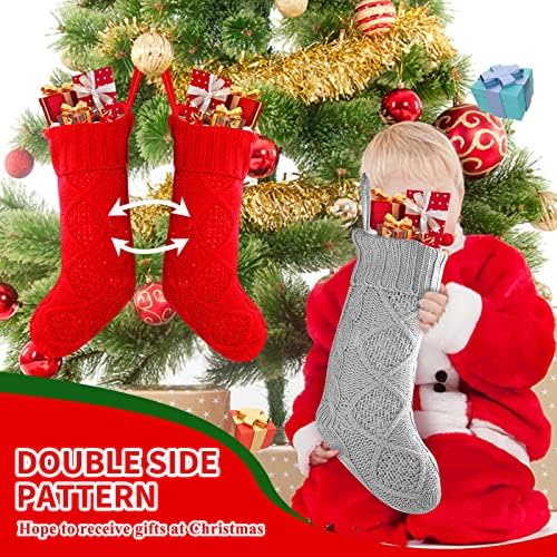 Гд-Мол Божиќни Чорапи 18,9 Издржливи Плетени, Големи Димензии, Божиќни Чорапи За Декорација На Семејни Празници, Виси На Камин,