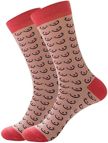 Faux бутовите со високи чорапи Забавни чорапи за жени подароци за женски новини екипаж памук вметнат каросерија за жени