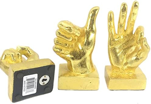 Бела за рака статуи прст Американски знаковен јазик гест сигнал табела златна скулптура креативна модерна уметност фигура дома украс палците