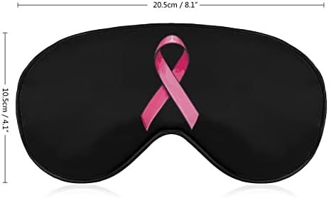 Розова сатенска лента карцином на дојка за спиење за слепите маски слатки очни сенка Смешна ноќна покривка со прилагодлива лента за жени
