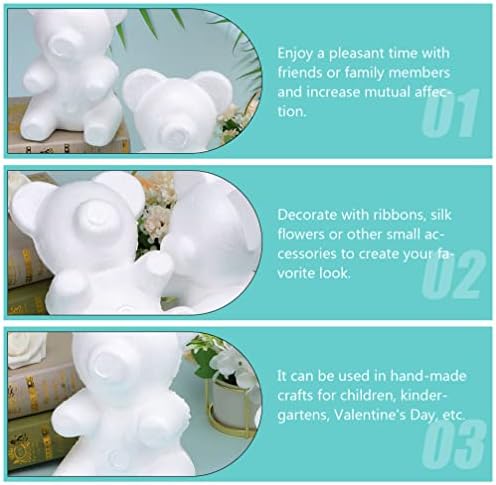 Nuobesty DIY комплети 3 парчиња занаетчиска пена мечка полистирен пена пена моделирање мечка цветни аранжмани за DIY уметности свадба свадба