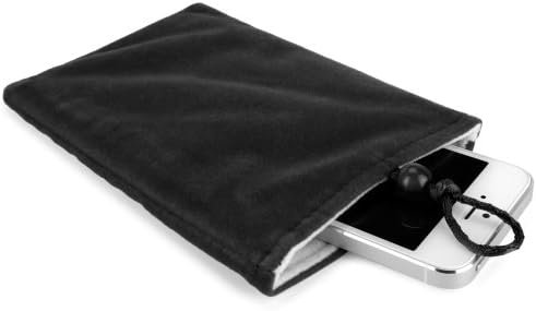 Кутија за боксерски бран за Alcatel OneTouch Idol 2s - кадифена торбичка, мека велурна ткаенина торба ракав со влечење - џет црно