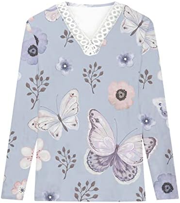 Кошула женски летен есен 2023 облека трендовски долг ракав чипка памук против вратот графички бренд блуза кошула за дама диџеј диџеј
