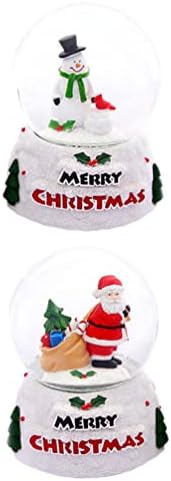 Подароци за порибување на ToyVian Starter 2 парчиња Божиќни светло- Снежни глобуси Санта Вода Глобуси Снежни глобуси со лесни подароци за