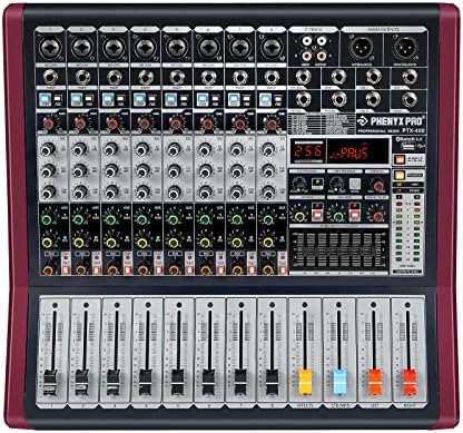 Професионален DJ Audio Mixer, Fenyx Pro Sound Mixer, 8 канали за звук на миксер за звук W/ 2 RCA влезови, BT & USB аудио интерфејс, USB-B