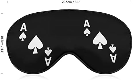 Смешно Ace of Spades Poker Soft Mask Mask Mask Eye Cover за спиење за слепите совршени блокови светлина со прилагодлива лента
