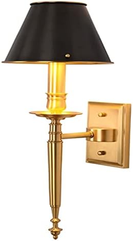 TISVY Wallидна ламба Ретро Спална соба во кревет, ламба, соба ТВ wallид, црна месинг за лабави, светлосни тела за светло
