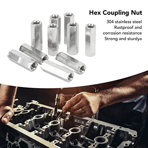20 парчиња Hex спојување навртка, M5x0.8 L25mm Не'рѓосувачки челик Rust Rest Connectors, конектори за шипки со долги шипки за обетки за столпчиња