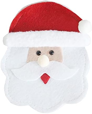Tuscom Божиќна сребрена решетка за прибор за јадење лажица лажица торба торба за складирање снежен човек Дедо Мраз џеб џеб вечера