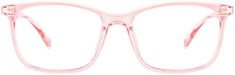Тијн Сина Светлина Блокирање Очила За Жени Мажи, TR90 Компјутерски Очила Лесни Анти Очила Тинејџери