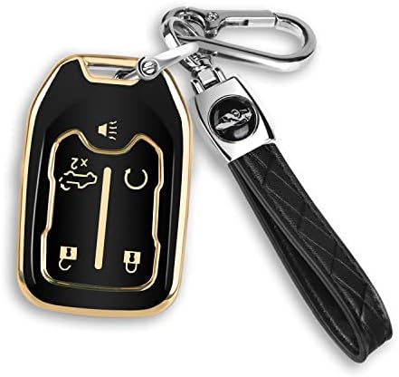 Благ исток за GMC Key FOB Cover за 2023-2019 Chevy Silverado GMC Sierra 1500 2500HD 3500HD 5 копчиња TPU Key FOB Case Shell