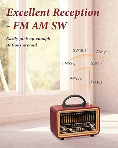 Мини преносно радио AM FM џеб радио со MP3, Prunus J-170 Преносен ретро радио со кратки бранови