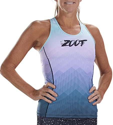 Zoot Women's Ltd Racerback Triathlon Tank Top - женски триатлон врвни и тренинзи на врвовите на резервоарот w/вградени градници и џебови