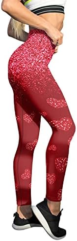 Iius Валентин со високи хеланки женски усни печати јога што трчаат хеланки ултра мека четкана еластична тренинг фитнес панталони