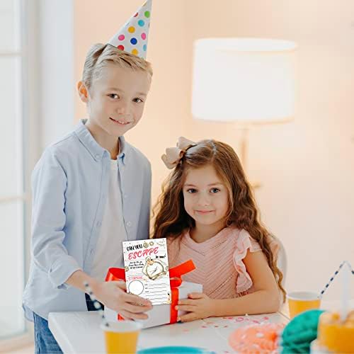 RLCNOT картички за покани за роденден со коверти од 20 - Покани за роденденска забава за бегство за деца, момчиња или девојчиња, прослава