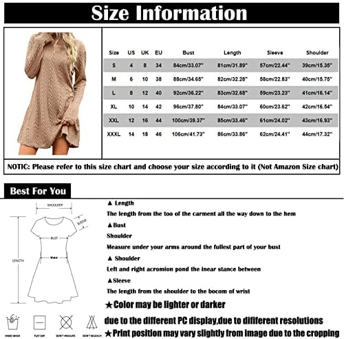 Lookea omeенски џемпер облечен обичен лабав лабав вклопена кратка плетена врата со долг врат, фустан со џемпер за џемпер мини фустан, мини фустан