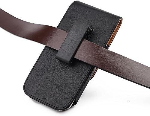Aiscell Premium Black Vertical Leather Care Card Card Case Case Case Swivel Belt Clip Holder Работа со Honor 7x, Mate 10 Pro, Mate 10, Mate 9,