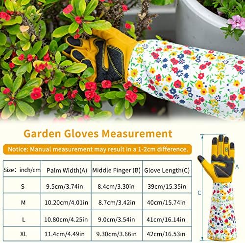 Исилила долги градинарски нараквици за жени, ракавици за градинарски розови трнливи со заштита на подлактицата, ракавици за дишење