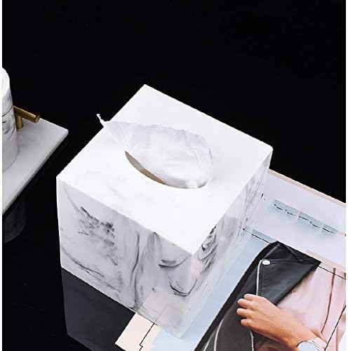 Гпзм мермерна кутија за ткиво-Квадратна Кутија За Ткиво, Држач За Салфетки За Лице За Бања Канцеларија За Дневна Соба, Мермер-Имитиран