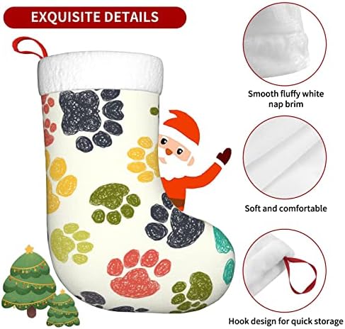 Симпатични шарени кучиња Павперсонализирани Божиќни чорапи за домашни празници за Божиќни забави