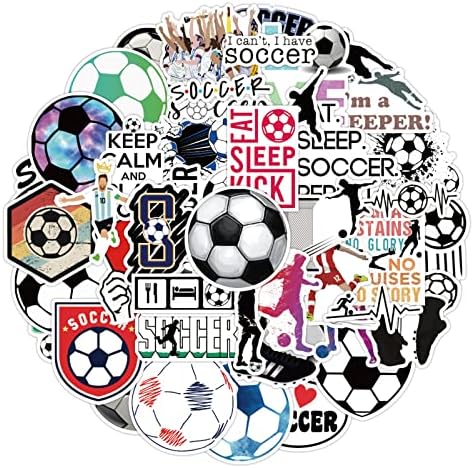 Фудбалски Налепници| 50 парчиња Фудбалски Спортски Налепници Винил За Деца, Тинејџери И Девојчиња, Уникатна Издржлива Durетска Трендовска