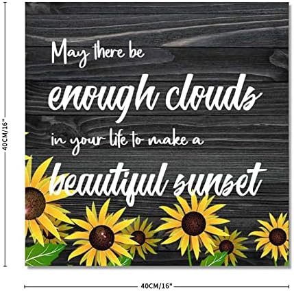 Знаци на сончоглед за украси за домови, можеби има доволно облаци во вашиот живот за да направите прекрасен дрвен знак на зајдисонце,