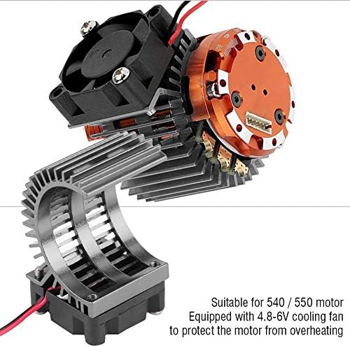 Мијалник за топлина на топлина на мотор со мотор со вентилатор за ладење за 1/10 скала Електричен RC автомобил 540 /550 мотор