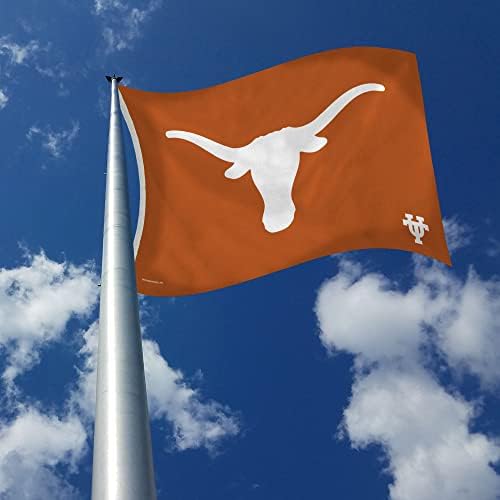 Rico Industries NCAA Texas Longhorns Flag 3 'x 5' знаме на транспарент - еднострано - затворен или отворен - домашен декор направен