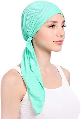 Завиткајте шамија жени череп капачиња турбан модерен монистра за монистра, памук истегнат опашка череп капачиња муслимански коса гравчиња капачиња
