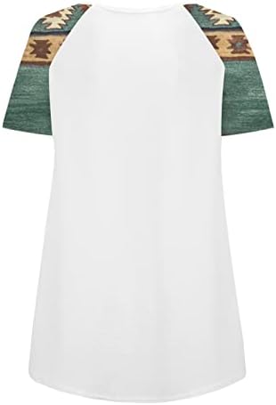 Женски кратки ракави маица vneck памук графички викторијански западен обичен блуза дами кен