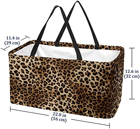 Кошар за еднократно шопинг Прекрасна леопард печати преносни преклопни пикник намирници кеси за перење алишта за торба за торба за купување