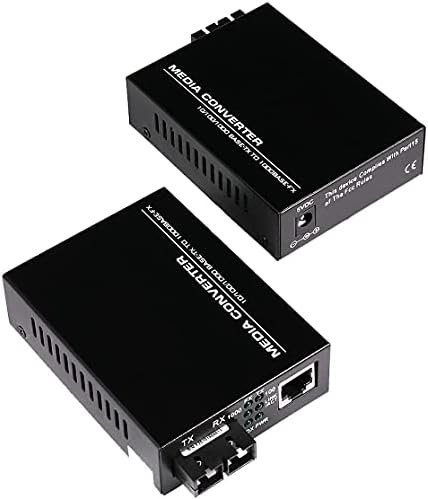 Пар 2 пакет мулти-режим со двојни SC Fiber Gigabit Брз Ethernet Media Converter, Mini 1x 10/1 100/1000Base-T RJ45 до 1000Base-SC