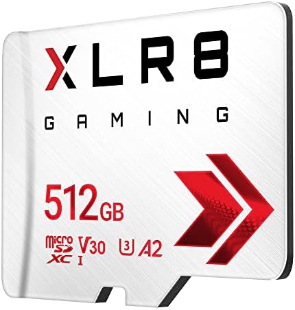 PNY XLR8 512GB Игри Класа 10 U3 V30 microSDXC Флеш Мемориска Картичка - 100MB/s, Класа 10, U3, V30, A2, 4K UHD, Full HD, UHS-I, микро SD