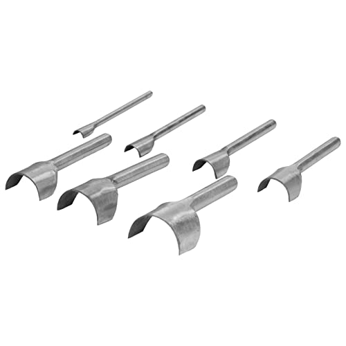 7 парчиња секач за секач од 7 парчиња, алатки за завршување на каишот Ц за изработка на кожен појас 10‑40мм алатка за челик