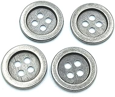50 парчиња метални копчиња гроздобер стил на тркалезно копче 4 дупки, за костуми, прирачно копче за занаети за DIY, украси за шиење