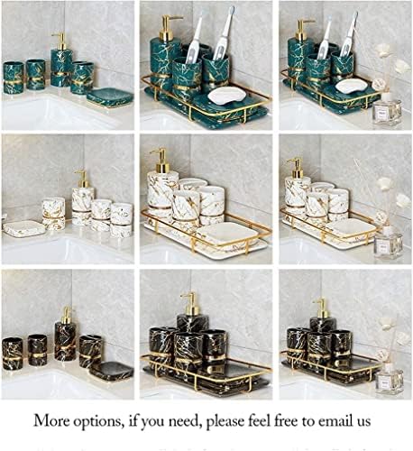 Коауус моден сапун диспензер додатоци за бања постави 5 парчиња златна мермерна текстура комплетна бања поставена за декор за бања премија сапун