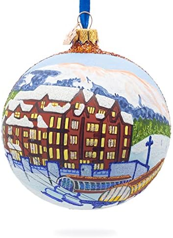 Ски -одморалиште Брекенриџ, Колорадо, Божиќна украс на стакло топка 4 инчи