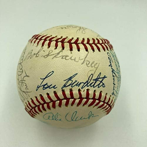 1920 -тите години од 1950 -тите години на Yorkујорк Јанкис Легенди и starsвезди Боб Шоки потпиша Бејзбол ЈСА - Автограм Бејзбол