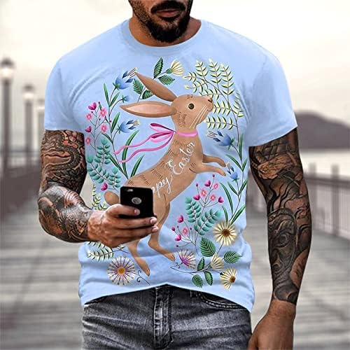 2023 Нови мажи лето Велигденска мода лежерна 3Д дигитално печатење маица Fun2fun блуза