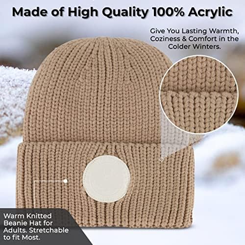 Канада за временска опрема плетена женска капа - единечна зимска гравче - мека и топла манжетна зимска капа