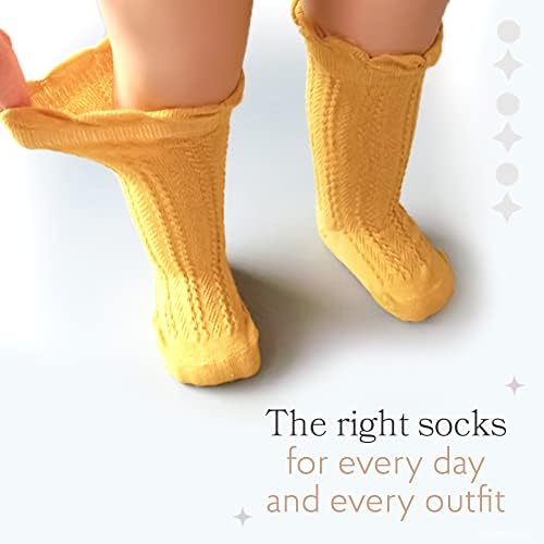Comzyway колено високи чорапи новороденчиња за новороденчиња Девојки девојки 5 пакувања цевки разгалени униформа долги чорапи