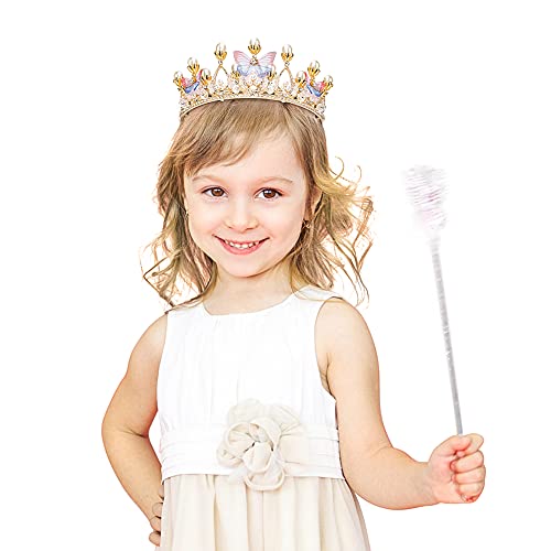 Дијадеми за Принцеза Круна За Девојчиња, Дијадеми За Кристална Принцеза Во Глобалстор За Мали Девојчиња, Златна Лента За Глава Со Бисер И