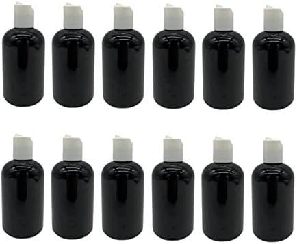 Природни фарми 4 мл црна Бостон БПА БЕСПЛАТНИ шишиња - 12 пакувања со празни контејнери за полнење - производи за чистење на есенцијални масла