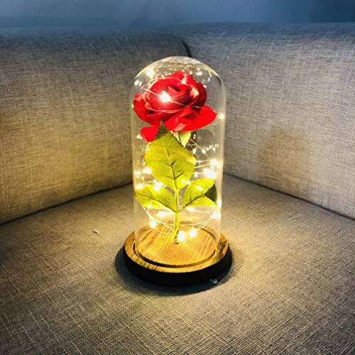 Toyandona LED биро светло роза LED светло, светло за цвеќиња LED со USB LED Bopper жица, ламба за маса за Денот на вineубените, кафеава, 2 п.п.