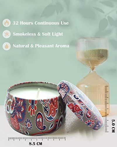 Topsics 4 пакет 4.4oz миризливи свеќи за подароци, мали комплети за свеќи за жени, природна соја восок ароматерапија свеќа за дома/јога/бања,