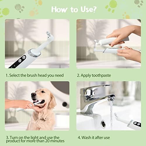 Полтер за заби, мултифункционална комплет за чистење на заби за заби за заби за секојдневно чистење и грижа за луѓе, мачки и кучиња, USB полнење,