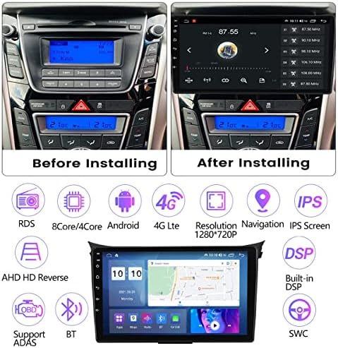 Fbkphss Автомобил Радио За Hyundai-I30 2011-2017 Навигација 2 DIN 9 Инчен Екран На Допир Андроид 11 Автоматски Инфо Приклучок И Игра 5G WiFi